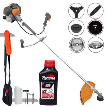 Imagem de Podador de Grama Multifuncional Tekna RL520-P À Gasolina 52cc 2HP de Potência 10.000rpm Motor 2T Roçadeira Completa 6 Em 1 + ÓLEO TOYAMA FG50