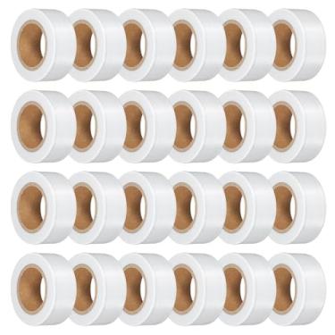 Imagem de PATIKIL Pacote com 24 fitas brancas fluorescentes, 2,5 cm x 30,5 m, fita neon de PVC não adesiva, fita de rastreio para marcação de árvores, marcação de trilhas