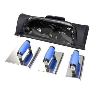 Imagem de Fenteer Conjunto de Ferramentas Manuais para Acabamento de Cantos em Alvenaria, com Desempenadeira de Borda E Bolsa de Transporte.