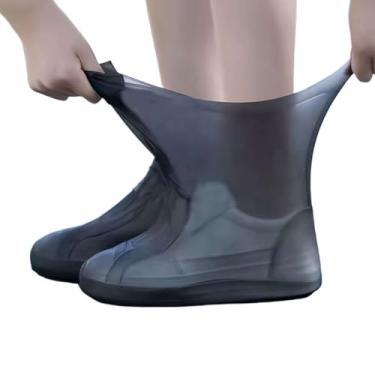 Imagem de Capas de sapato à prova d'água, capas protetoras reutilizáveis de silicone para sapatos, aplicam-se a homens, mulheres, crianças, antiderrapantes, fáceis de usar, resistentes à água, galochas de