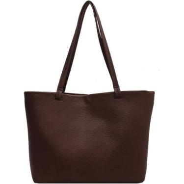 Imagem de Bolsa Tote para Mulheres Bolsas de Couro Vegano Grande Ombro com Pequena Trabalho e Compras