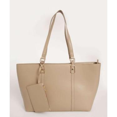 Imagem de Bolsa De Ombro Tote Feminina Marisa-81433 - PVC, Bege, UN