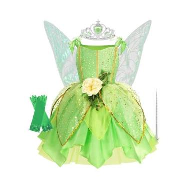 Imagem de Fantasia De Fada Tinkerbell Para Meninas Vestido De Verão Cosplay De P