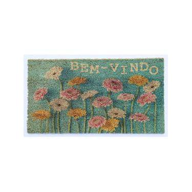 Imagem de Capacho De Porta Fibra De Coco Flores 60X33Cm - Uzoo