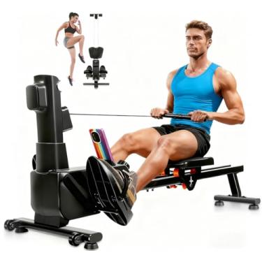 Imagem de Rémo Indoor de 50 Libras, Capacidade de Carga de 120 kg, Máquinas de rémo Magnéticas Adequado para Exercícios de Corpo Inteiro em Casa, Simulador de rémo Dobrável
