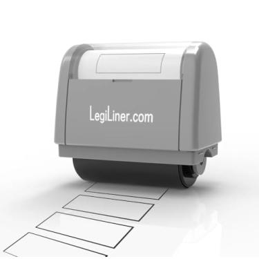 Imagem de LEGILINER Padrão de caixa gigante cinza – Carimbo de rolo autotintante de caixas de 3,8 cm x 3,5 cm para planilhas, gráficos e atividades motoras finas