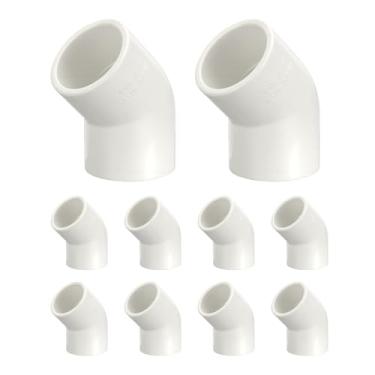 Imagem de DTGN 10 peças de encaixe de PVC de cotovelo de 2,5 cm e 45 graus, encaixe de tubo de PVC de grau de mobiliário bidirecional SCH40, conector de cotovelo de canto DIY para móveis de construção, conexão