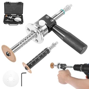 Imagem de Conjunto de cortador de tubo de PVC interno para broca, ferramenta de corte de tubo ABS interno de liga de alumínio com chave hexagonal, alça e 2 rodas de corte de grão de diamante, profundidade