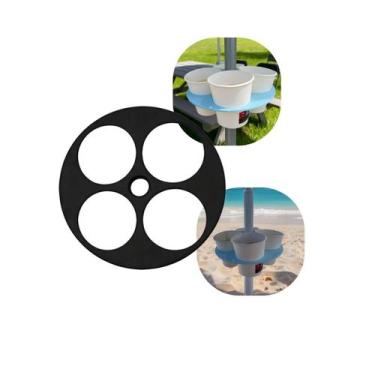 Imagem de Suporte Porta Copos Para Guarda-Sol De Praia Com 4 Suportes Para Bebid