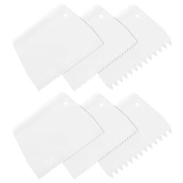 Imagem de Espalhador adesivo, 6 unidades de kits de espalhador de cola entalhada de plástico dentado 1,3 cm/2,5 cm dente reutilizável para cola resina epóxi massa de vidraceiro piso de madeira (branco)