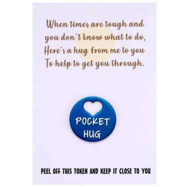 Imagem de Cartão comemorativo MIXJOY Pocket Hug Token Blue Mental Health Gift