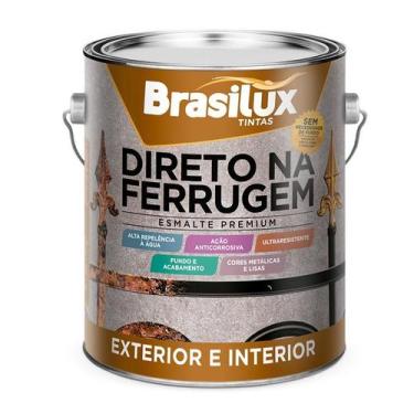 Imagem de Tinta Esmalte Preto Premium Direto na Ferrugem Brilhante 3,6L Brasilux