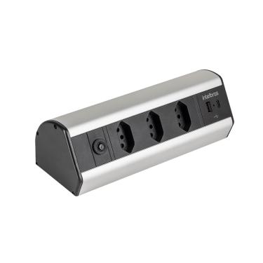 Imagem de Protetor Eletrônico de Bancada EPE 4003 Intelbras com 3 tomadas e 2 USB