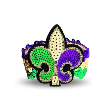 Imagem de Hremhoo Pulseira de carnaval com glitter brilhante chapéu grosso máscara de palhaço pulseiras pulseira de carnaval festa lembrancinha presentes joias acessórios de carnaval para mulheres, Medium