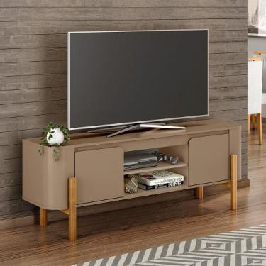 Imagem de Rack Sala Camburi para Tv 65 Polegadas Pés em Madeira Maciça Fendi - B