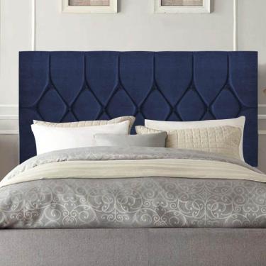 Imagem de Cabeceira Estofada Cama Box Queen 160cm Istambul Suede Azul- Mabe Magazine