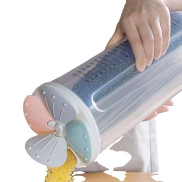 Imagem de Kit com 2 Potes Plásticos de Armazenamento com 4 Divisórias, 2,8 Litros, Transparente, Livre de BPA, 15x30x15cm