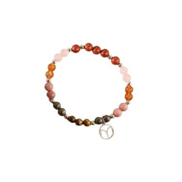 Imagem de XAM Pulseira com contas de 12 pedras do zodíaco - joia de constelação de pedras preciosas naturais e aço inoxidável, Adjustable, Pedra, Sem Pedra Preciosa