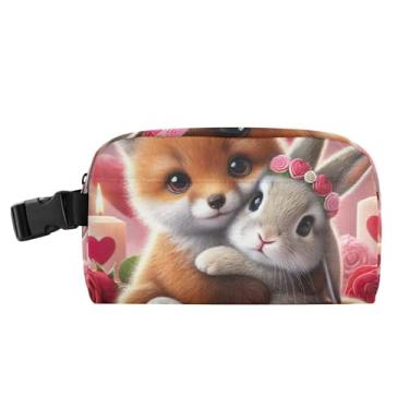 Imagem de TSENQUE Lancheira romântica de coelho raposa para mulheres, lancheira macia para meninas, lancheira personalizada para trabalho, rosa, bolsa térmica térmica para meninos