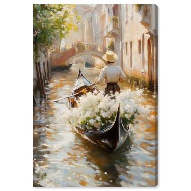 Imagem de Decoração de parede de cozinha com impressão em tela Sunlit Canal por Art Remedy, Gallery Wrapped, 40 x 61 cm