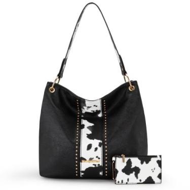 Imagem de Bolsa de ombro Montana West Cow Print Hobo Vegan Leather