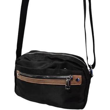Imagem de Bolsa Transversal Feminina Estilo Pochete – Moderna, Compacta e Leve | Alça Ajustável, Material Resistente e Zíper Seguro | Ideal para Viagens e Passeios (Preto)