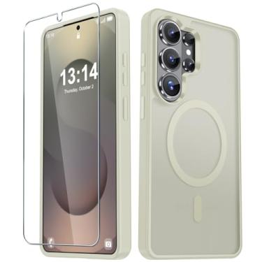 Imagem de Capa para celular Samsung Galaxy S26 Ultra, capa magnética fosca [atualizada em 2026] com 1 protetor de tela, suporte para MagSafe, proteção militar à prova de choque, parte traseira fosca translúcida