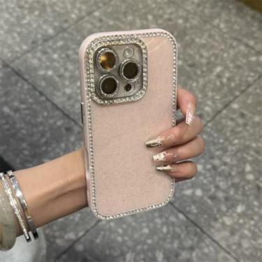 Imagem de HJZSZX Capa dupla face com tachas para iPhone 16 Pro Max, tela cheia e brilhante, tudo incluído, luxuosa, cheia de doces (para iPhone 16 Pro Max/roxa)