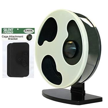 Imagem de Roda de brilho de corredor silencioso de nutrição exótica – Regular de 30 cm – Roda de exercício + Fixação de gaiola – Silenciosa, rápida, roda de exercícios durável – Açúcar, hamsters, ratos femininos, ratos e animais de estimação pequenos