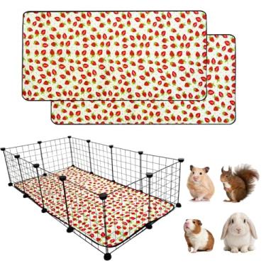 Imagem de LWYMX Pacote com 2 forros para gaiola de porquinho-da-índia, 61 cm x 122 cm, laváveis, impermeáveis, super absorventes para xixi, tapete de treinamento reutilizável para animais pequenos