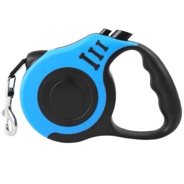 Imagem de Coleira Guia Retrátil 3/5 Metros Pets Cachorro Cães Gatos Resistente Com Trava Leve e Fácil de Transportar Elegante e Prático (Azul,3 Metro)