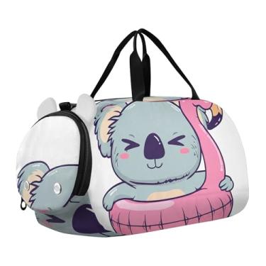 Imagem de Bolsa esportiva para meninos, bolsas noturnas, para viagens, crianças, bolsa esportiva, papagaio, floresta tropical, Flutuador flamingo rosa coala, Clássico