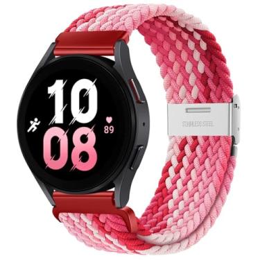 Imagem de FUKUZL Pulseira de 20mm 22mm para Samsung Galaxy Watch 6 5 4 Band 40/44mm 5Pro Active 2 Gear S3 pulseira elástica trançada para Huawei GT2/3 /4Pro/5 pulseiras de relógio(Strawberry,20mm)
