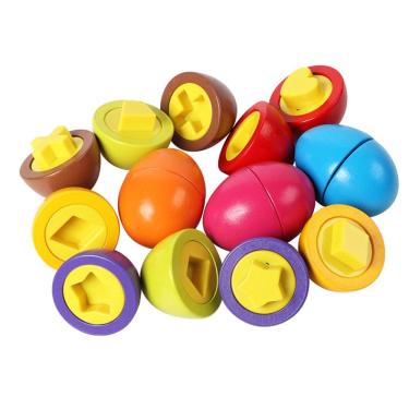 Imagem de Brinquedo educativo de madeira Matching Twist Egg para crianças