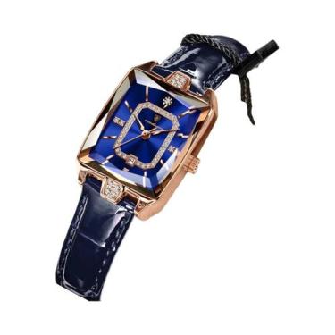 Imagem de Relógio De Pulso Feminino De Quartzo Em Couro Impermeável De Luxo, Ele