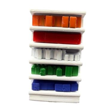 Imagem de menolana Diorama de supermercado em escala 1/64 - Acessórios para exibição - Adereço criativo para decoração de micro paisagem - Miniatura de cenário de, Prateleira Branca