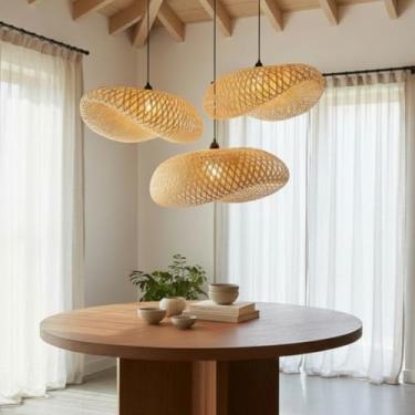 Imagem de Kit Luminária de Teto Lustre Pendente Bambu 1x Honolulu 60 e 2x Honolulu 50
