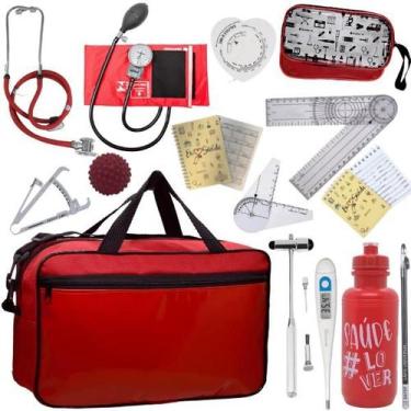 Imagem de Kit Bolsa Fisioterapia Acadêmico Martelo Buck Goniômetro Pa Med - Love