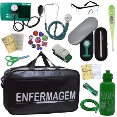 Imagem de Kit Bolsa Cores Aparelho Pressao Esfigmomanometro Enfermagem Incoterm,