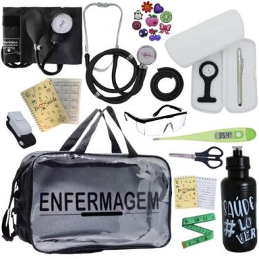 Imagem de Kit Enfermagem Top Cores Premium Completo Estagio Estetoscopio Aparelh
