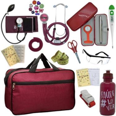 Imagem de Kit Enfermagem Top Cores Premium Completo Estagio Estetoscopio Aparelh