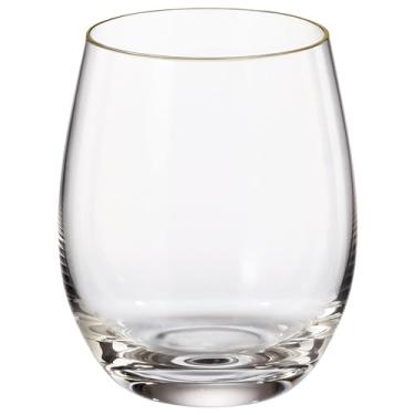 Imagem de Jogo de 6 copos para whisky em cristal ecológico gold rim 410ml A10,5cm - Full Fit