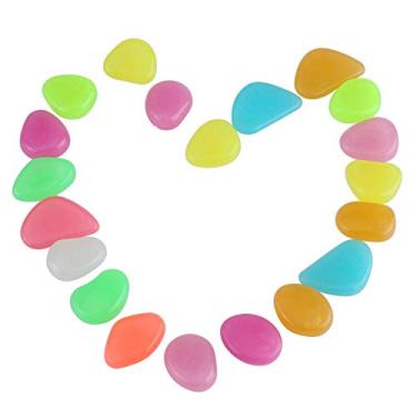Imagem de CUOFYUNL 20 peças coloridas pedras luminosas para tanque de peixes artificiais pedras aquário jardim decorações de estrada