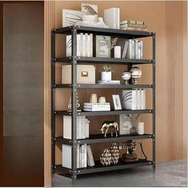 Imagem de Rack de Armazenamento em Aço com Prateleiras Ajustáveis Estante Multifuncional para Organização(Preto 6 Divisórias120*40 * 180cm)