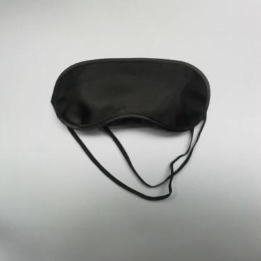 Imagem de Máscara de dormir confortável com bloqueio de luz para viagem para casa e relaxamento com design blackout de cobertura total em preto, duas peças