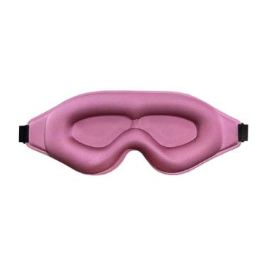 Imagem de Máscara de dormir 3D para homens e mulheres - cobertura profunda para os olhos, 99% de bloqueio de luz, alça ajustável para ioga de viagem, rosa