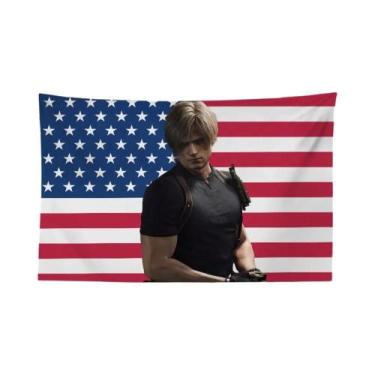Imagem de Tapeçaria Leon Kennedy Resident Evil Para Quarto, Dormitório, Tecido D