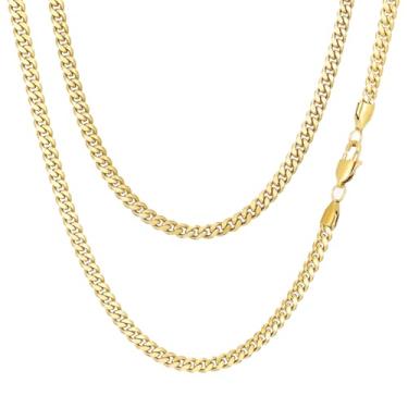 Imagem de Colar de corrente de elos cubanos para homens e mulheres, banhado a ouro, prata, preto, aço inoxidável, grosso, colar hip hop, 3 mm/4 mm/5 mm/6 mm/7 mm/8 mm de largura, 45 a 66 cm, joias duráveis