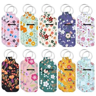 Imagem de Kigeli 20 peças de suporte de batom de padrão floral com clipe portátil, manga brilhante para lábios, porta-chaves, lembrancinhas de festa de aniversário, suprimentos de presentes para mulheres