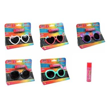 Imagem de Óculos De Sol PRETO Infantil Moda Para Meninas E Protetor Labial